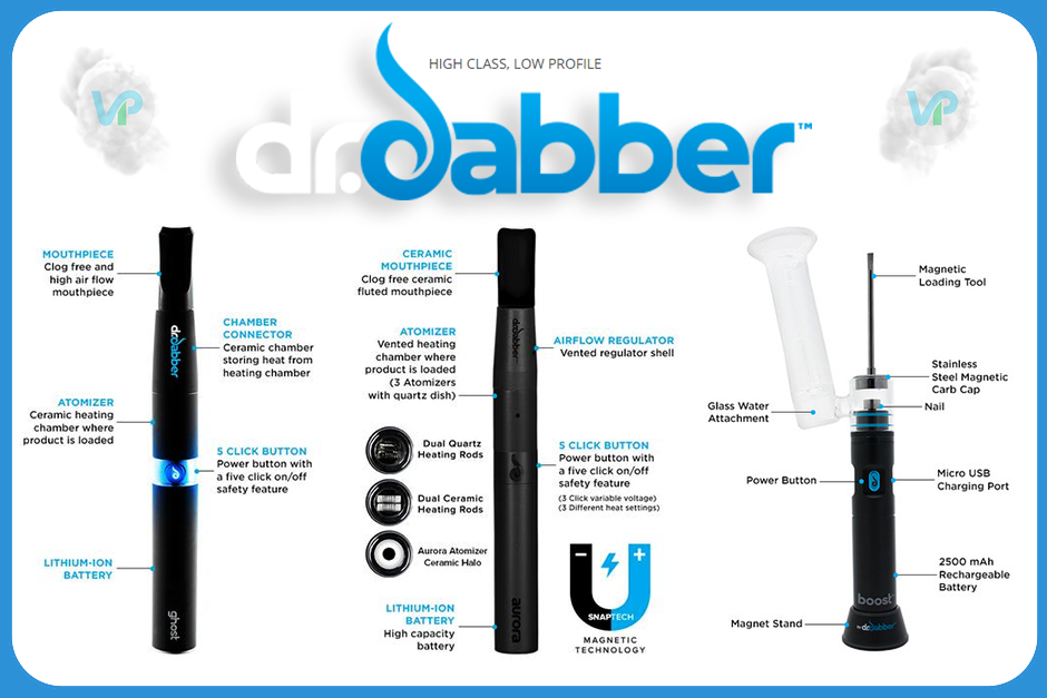 Dr Dabber Vaporizers for Marijuana Wax side by side