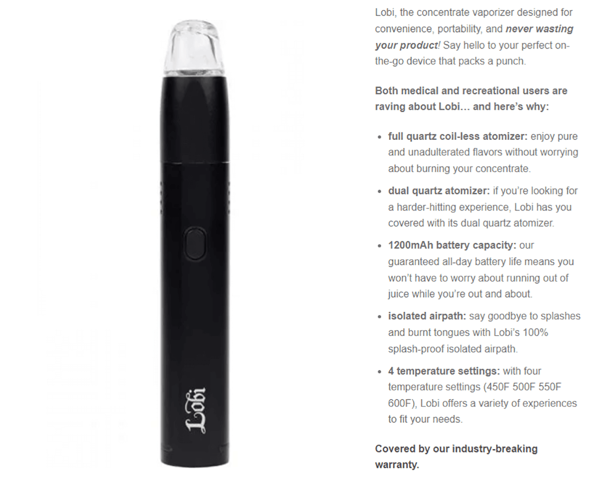 Lobi Wax Vape Pen by The Kind Pen Information