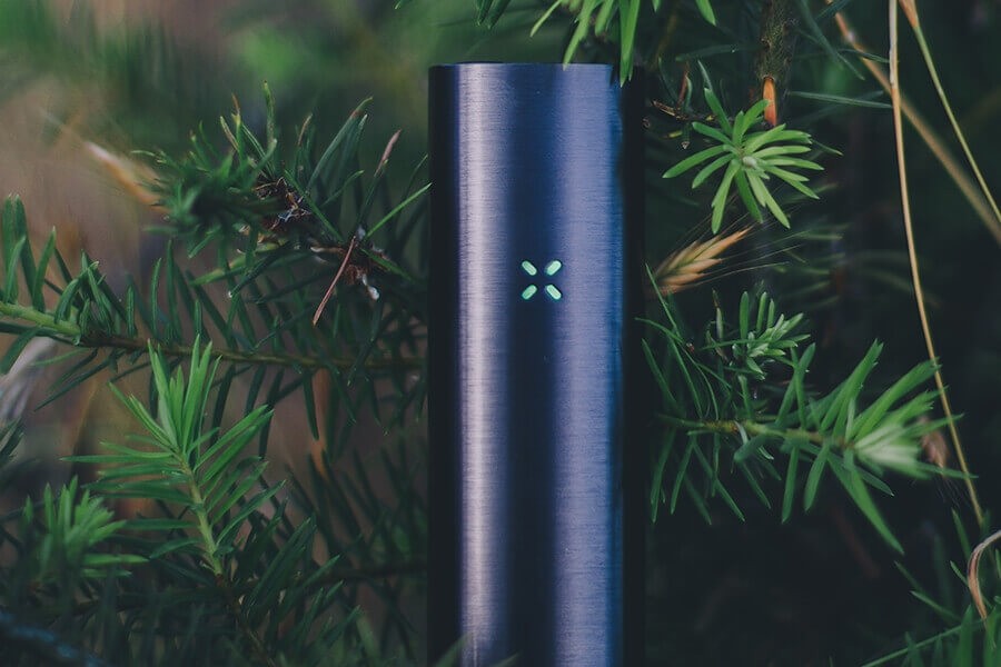 Pax vaporizer in front of a Christmas tree