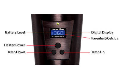 Vapor Cup digital display diagram and functions