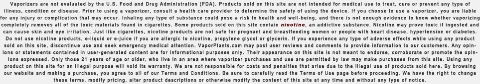 VaporPlants Policy description of liability, terms and conditions user information