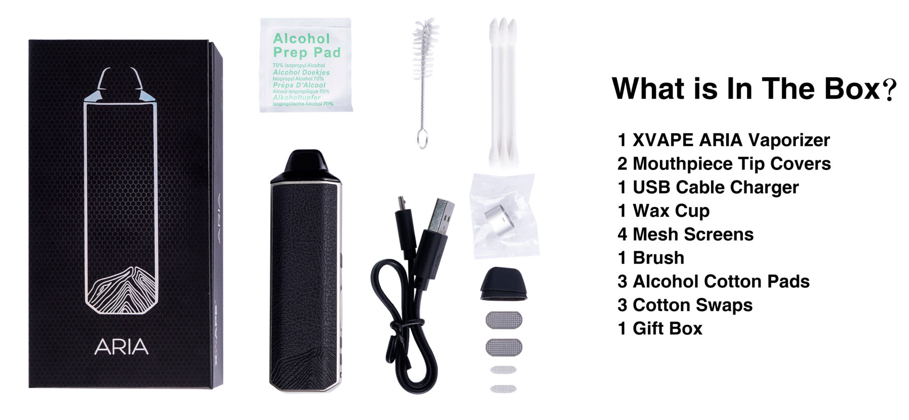 XVape Aria Vaporizer Contents