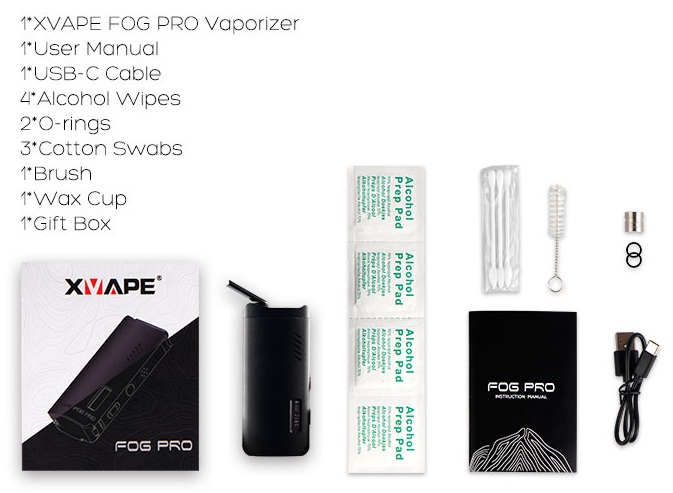 XVape Fog Pro Vaporizer Contents