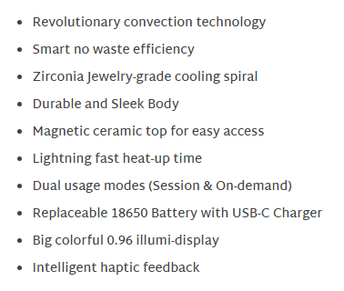 XVape Roffu Vaporizer Specifications