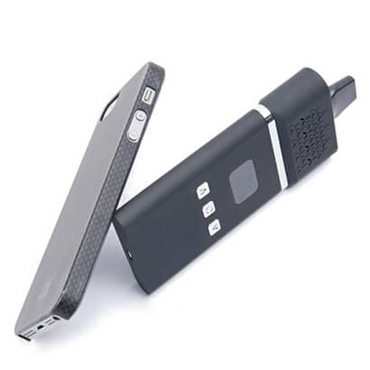 AirVape Herbal Vaporizer sized compared to Mobile Phone