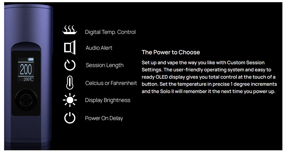 Arizer Solo 2 Vaporizer Specifications