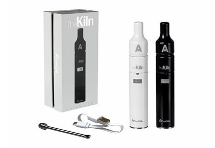 Atmos Kiln KIT in black and white next to a packaging box