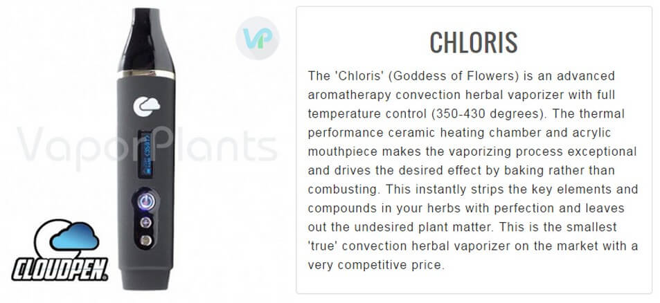 Cloud Pen Chloris Vaporizer for Dry Herbs Information