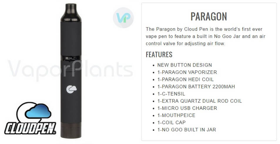 Cloud Pen Paragon Vaporizer for Wax Information
