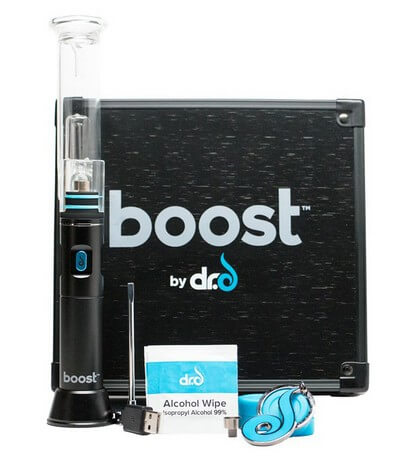 Dr Dabber Boost next to box and accessories