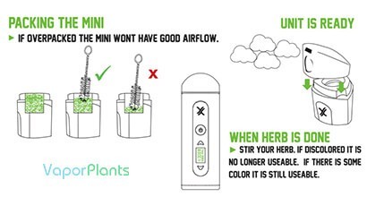 Exxus Mini Weed Vaporizer instructions on how to load the heating chamber with herbs