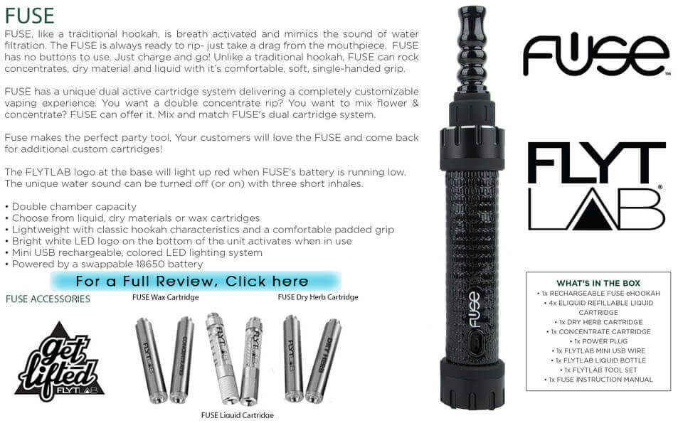 FlyTLAB Fuse Vaporizer for Cannabis, Wax and Oil Information