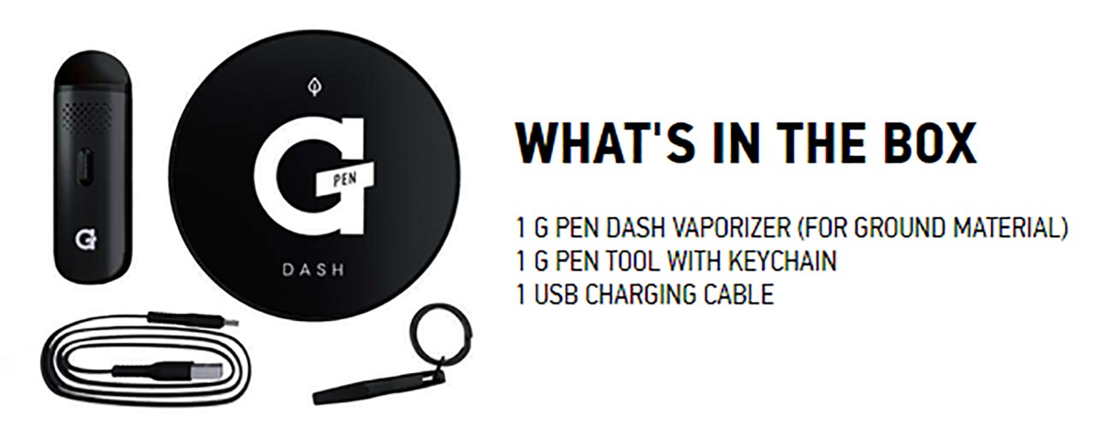 G Pen Dash Vaporizer What's Included in the Box