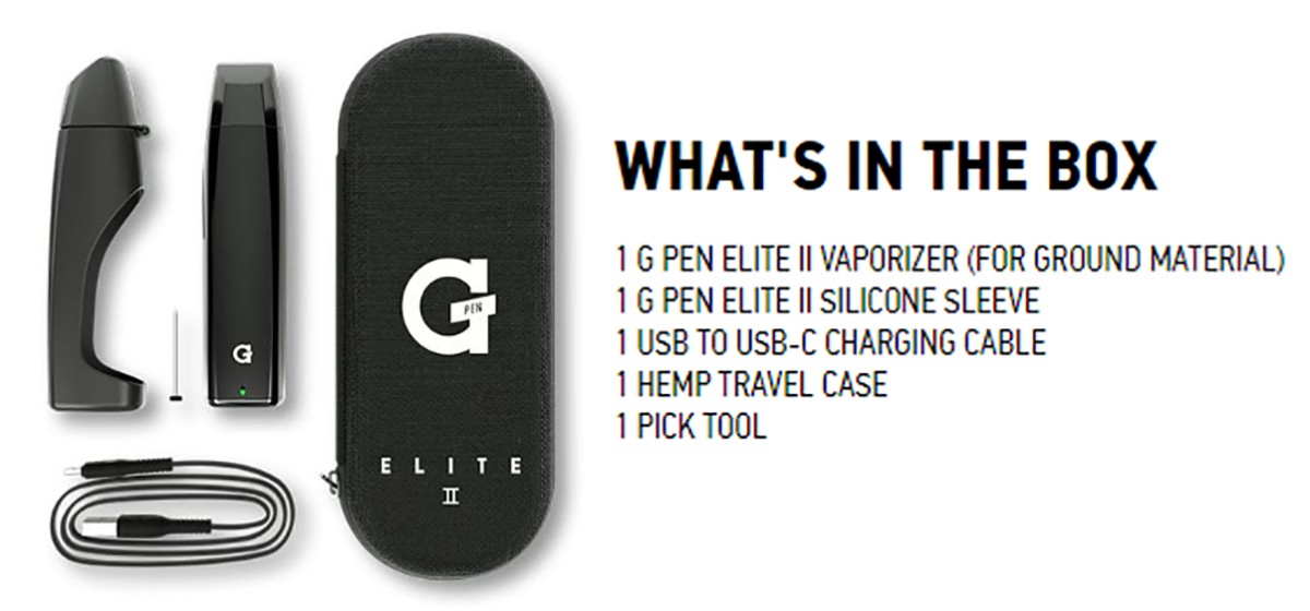 G Pen Elite 2 Vaporizer What's Included in the Box