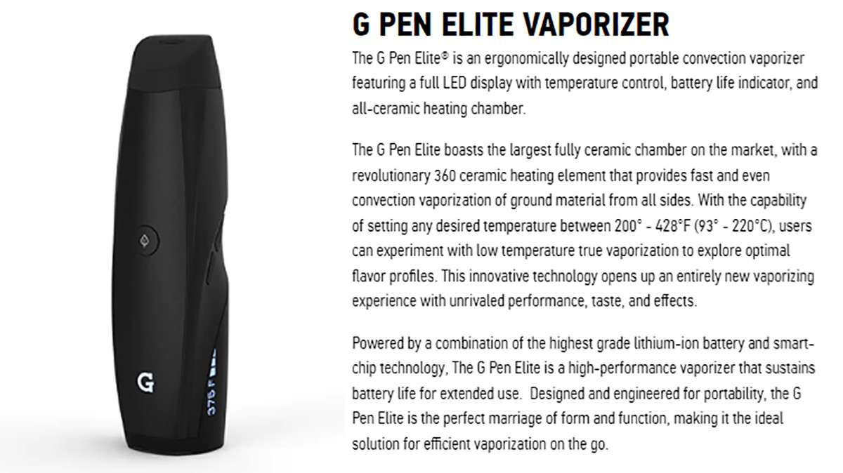 G Pen Elite Vaporizer Information