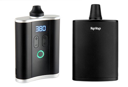 HipVap Vaporizer showing front and back in black color