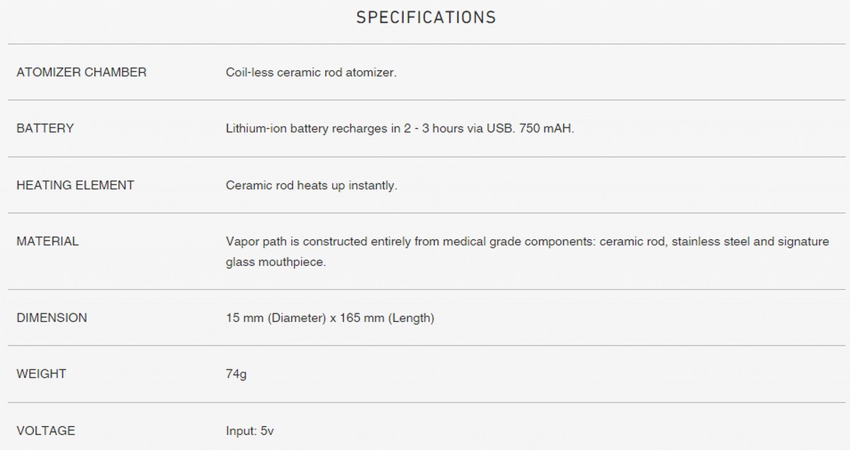 Linx Ares Wax Dab Pen Specifications