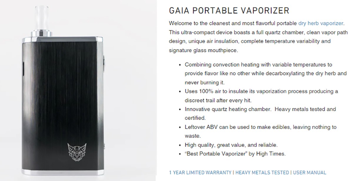 Linx Gaia Dry Herb Vaporizer Information