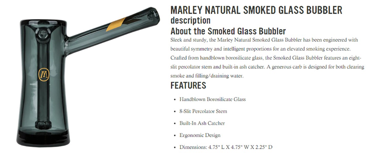 Marley Natural Bubbler Features - Smoked Glass