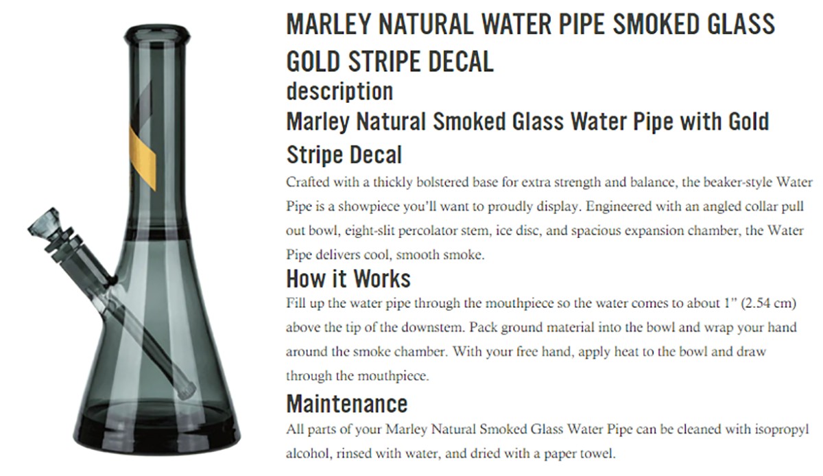 Marley Natural Water Pipe Features - Smoked Glass