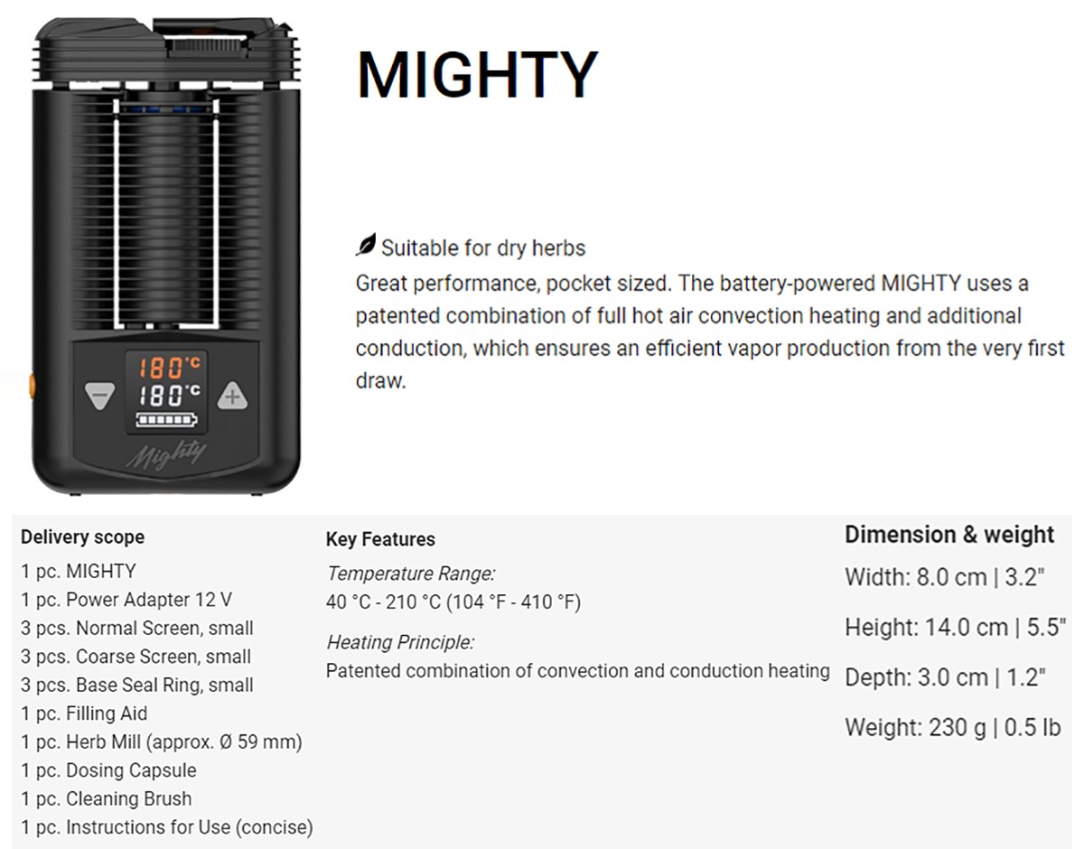 Mighty Vaporizer Features