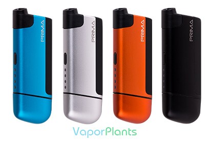 Prima Vaporizer Review in blue, silver, orange and black colors