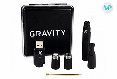 KandyPens Gravity with black case, usb charger, two atomizers and wax tool