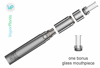 Hypnos Zero taken apart, showing battery, atomizer heating chamber, filter screen, mouthpiece