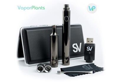 Source Slim 4 with cleaning brush, loading tool, atomizers, carrying case, cleaning cloth and charger