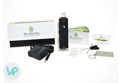 KindPen TruVa next to the charger, manual, cleaning brush and loading tool
