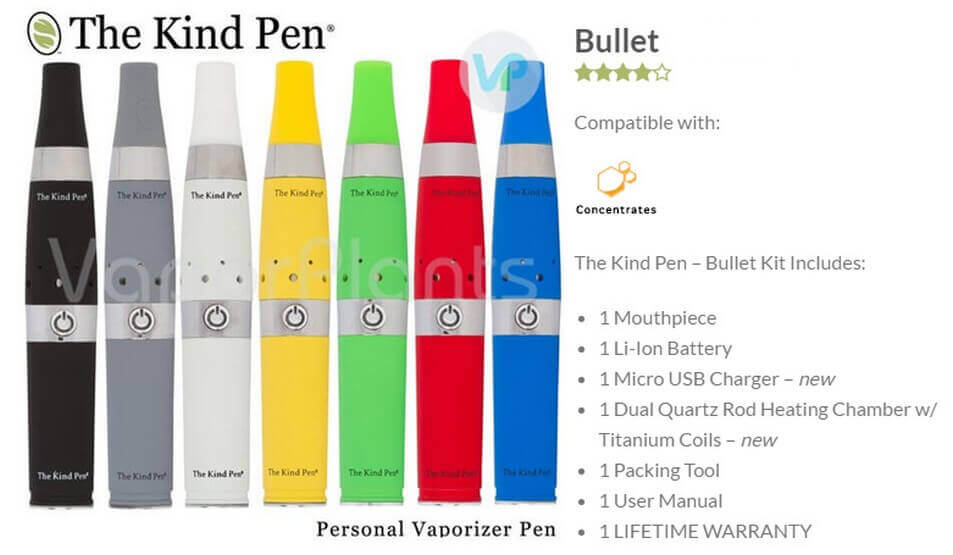 Bullet Wax Vape Pen by The Kind Pen Information