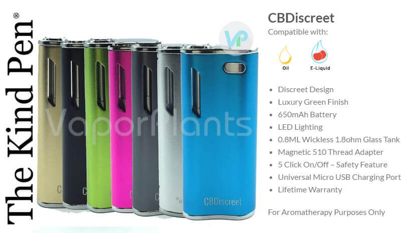 CBDiscreet Oil Vaporizer by The Kind Pen Information