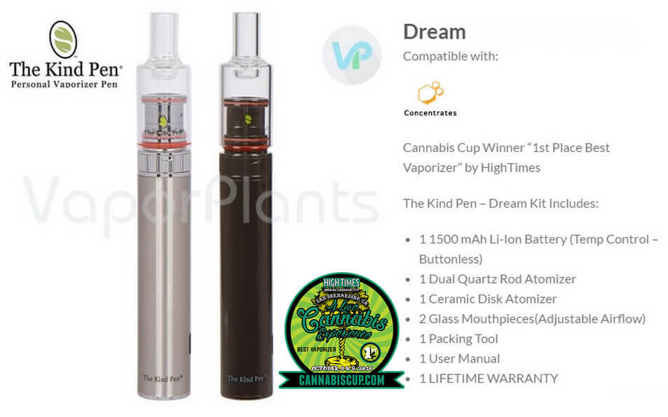 Dream Concentrates Vaporizer by The Kind Pen Information