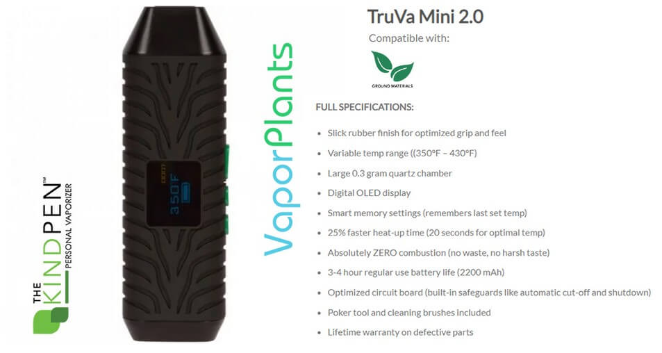 TruVa 2.0 Dry Herb Vaporizer Information