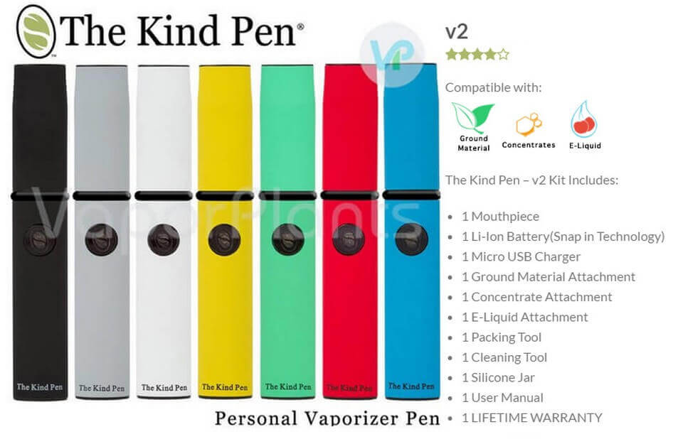 V2 Oil, Wax, Weed Vaporizer by The Kind Pen Information