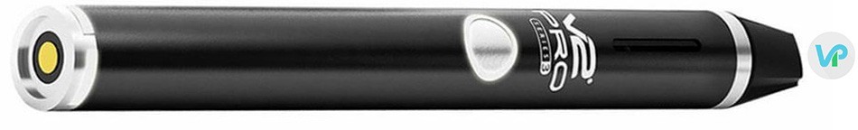 V2 Pro Series 3 Vaporizer in black sideways with charging port showing