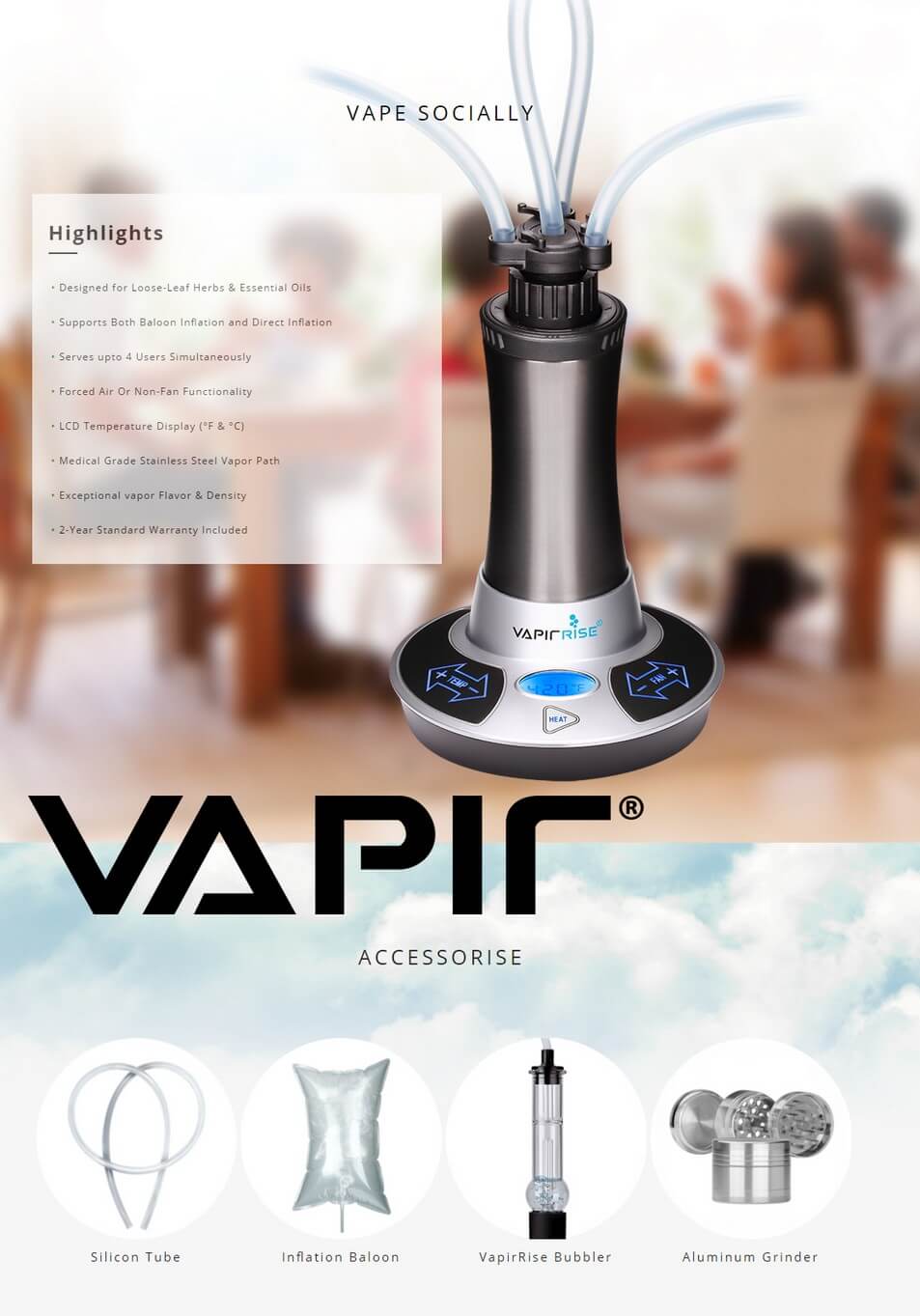 Vapir Rise 2.0 for Dry Herbs, Waxes and Oils Information
