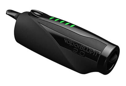 VaporBLUNT 2.0 sideways in black color with fully charged