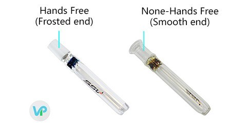 vaporizer hands free wand with frosted tip vs non-hands free wand that is smooth